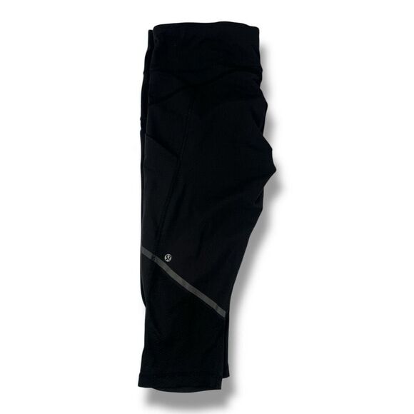 Lululemon Hop To It Cropped Leggings Mid Rise Reflective Size 10 - Picture 1 of 6